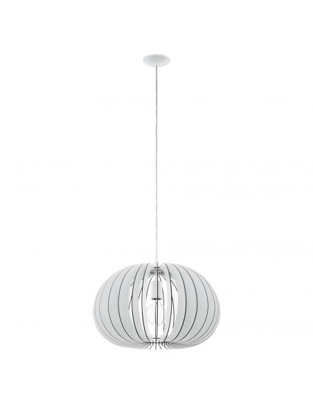 EGLO 94442 - COSSANO Wooden Pendant Lamp in White Steel and Wood