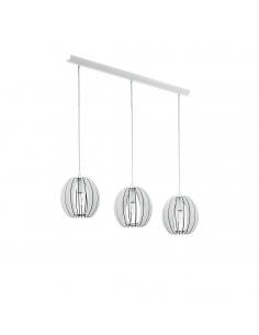 EGLO 94444 - COSSANO Wooden Pendant Lamp in White Steel and Wood