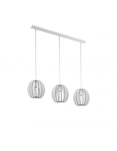 EGLO 94444 - COSSANO Wooden Pendant Lamp in White Steel and Wood