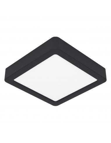 Plafón LED cuadrado negro 16 cm - Eglo Fueva5