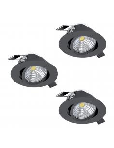 Black aluminum LED recessed lamp Ø9 cm - EGLO Saliceto