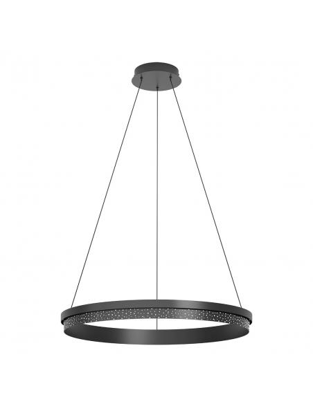 Lámpara colgante 6 luces LED cristal negro - Eglo Montemilone