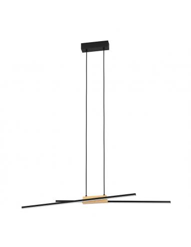 Lámpara colgante 2 luces LED negro -...