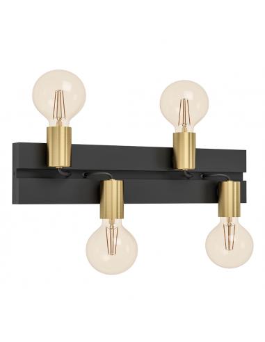 Wall lamp 4 lights black steel - EGLO...