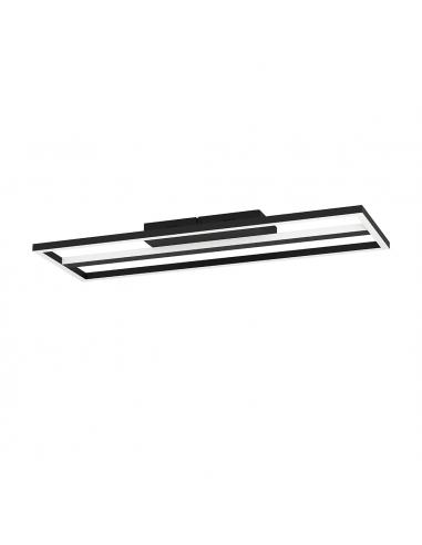Plafón LED alargado negro 64 cm -...