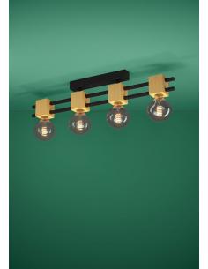 4-light ceiling lamp black wood - EGLO Levantaa 2