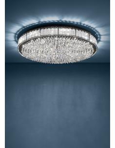 Plafón LED cristal redondo negro Ø61 cm - Eglo Balparda 2