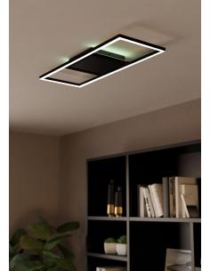 Plafón LED alargado negro... 2