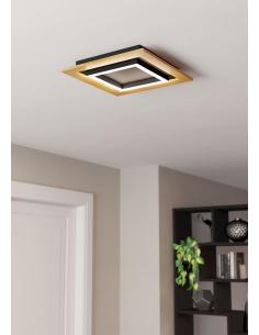 Plafón LED cuadrado madera... 2