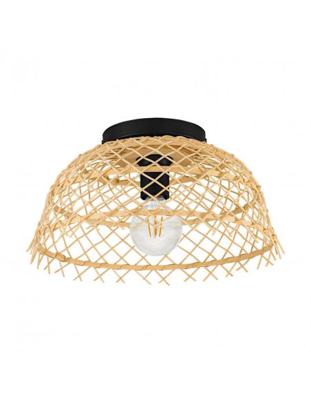 Natural brown wood ceiling lamp - EGLO Ausnby