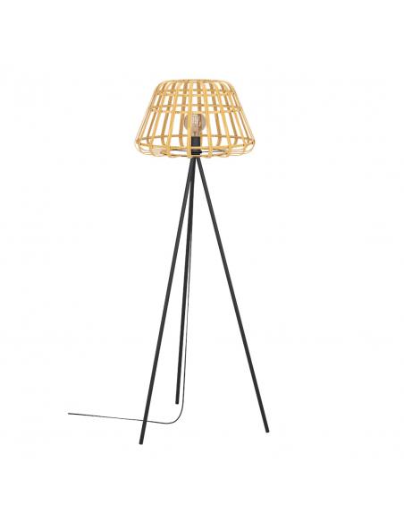 Brown wooden floor lamp - EGLO Montezuelo