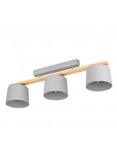 3-light gray wood ceiling lamp - EGLO Mariel