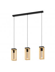 3-light pendant lamp black steel - EGLO Nafferton