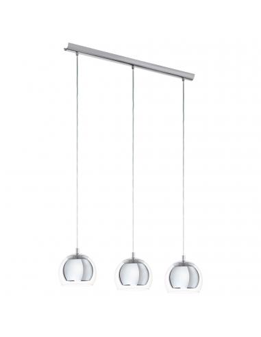 EGLO 94593 - ROCAMAR Crystal Pendant Lamp in Chrome Steel and Glass