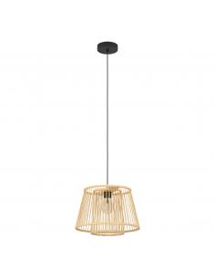Brown wooden pendant lamp - EGLO Hykeham