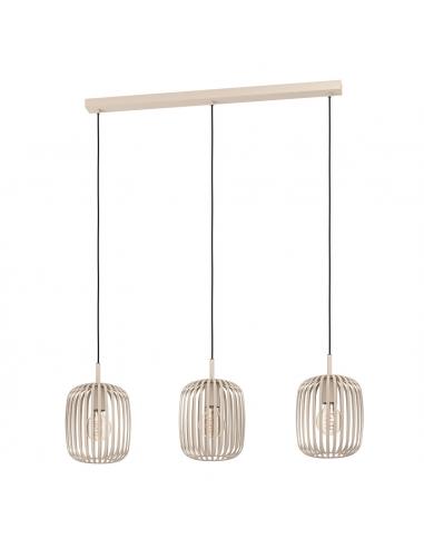 3-light pendant lamp beige steel -...