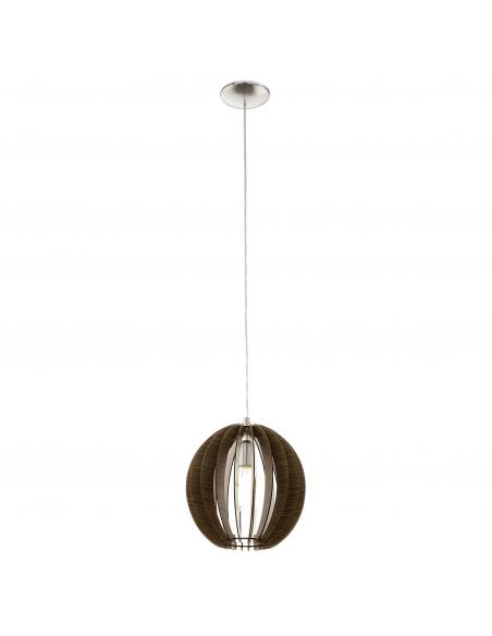 EGLO 94635 - COSSANO Wooden Pendant Lamp in Matte Nickel Steel and Wood