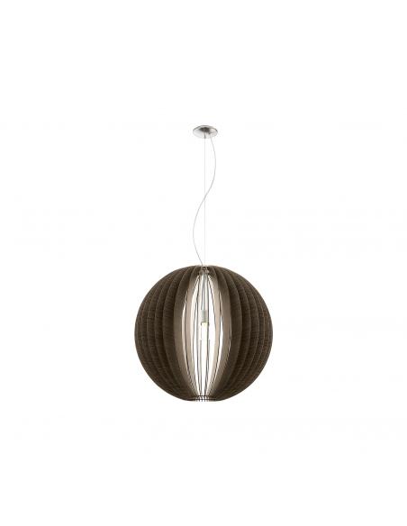 EGLO 94637 - COSSANO Wooden Pendant Lamp in Matte Nickel Steel and Wood