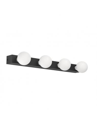 Wall lamp 4 lights black aluminum -...