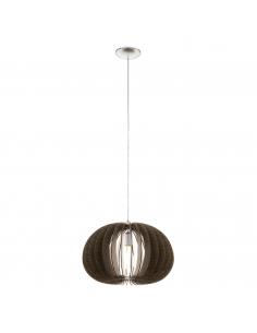 EGLO 94638 - COSSANO Wooden Pendant Lamp in Matte Nickel Steel and Wood