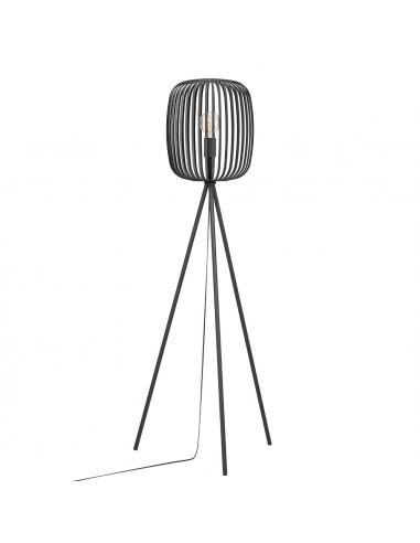 Black steel floor lamp - EGLO Romazzina