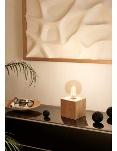 Brown wooden table lamp - EGLO Prestwick3 2