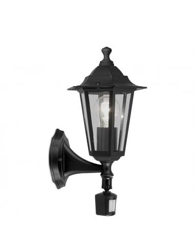 EGLO 22469 - LATERNA 4 Outdoor wall light with motion sensor in black cast aluminum and glass