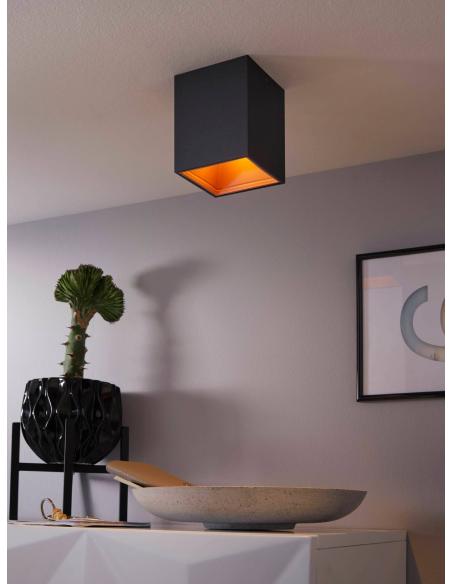 Lámpara de techo LED aluminio negro y cobre