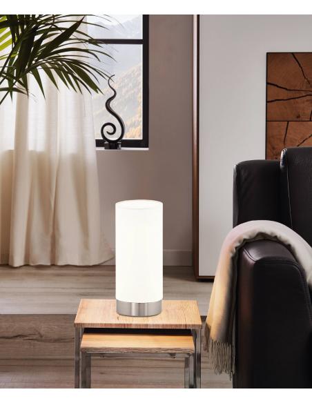 Satin white glass table lamp