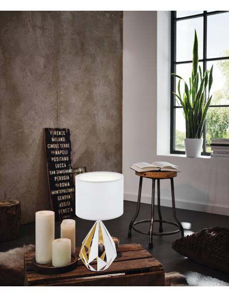 White and gold table lamp