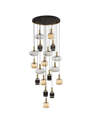 18 light Black-Brass adjustable lamp...