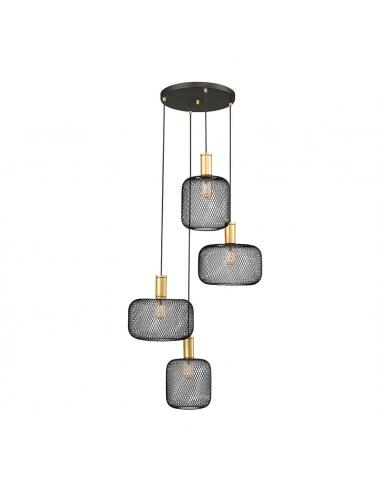 Lámpara 4 luces Oro-Negro - Schuller...