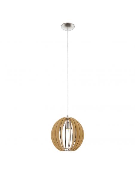 EGLO 94764 - COSSANO Wooden Pendant Lamp in Matte Nickel Steel and Wood