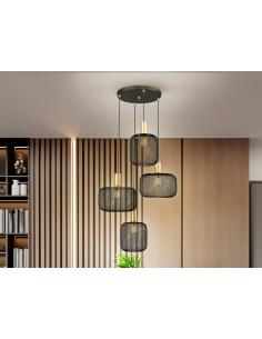 Lámpara 4 luces Oro-Negro -... 2