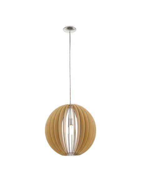 EGLO 94765 - COSSANO Wooden Pendant Lamp in Matte Nickel Steel and Wood