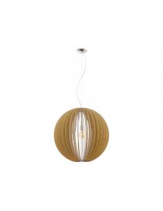 EGLO 94766 - COSSANO Wooden Pendant Lamp in Matte Nickel Steel and Wood