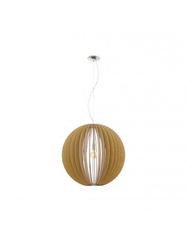 EGLO 94766 - COSSANO Wooden Pendant Lamp in Matte Nickel Steel and Wood