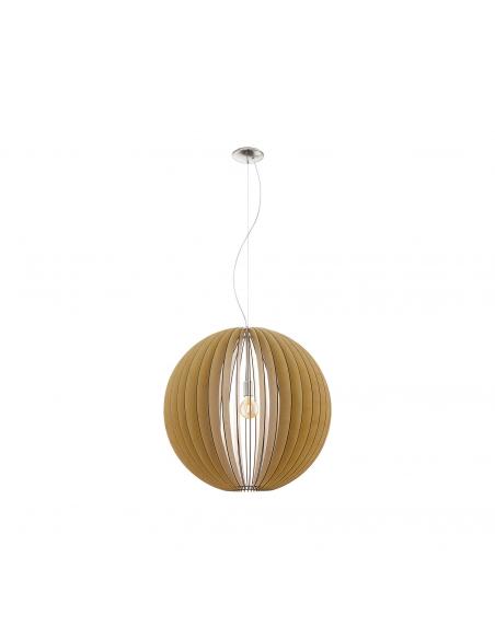 EGLO 94766 - COSSANO Wooden Pendant Lamp in Matte Nickel Steel and Wood