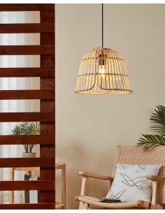 Natural wood pendant lamp - EGLO Glyneath 2