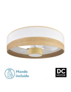Fan Dc 24w Olga White/clear-wood beech 3 Blades 6 Speeds. 2390lm 3 Colors, Remote, memory, timer 70d