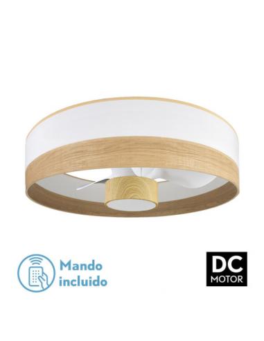 Fan Dc 24w Olga White/clear-wood beech 3 Blades 6 Speeds. 2390lm 3 Colors, Remote, memory, timer 70d