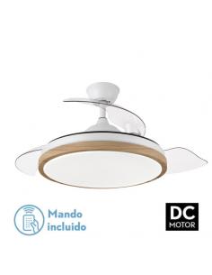 Fan Dc Evros 72w 6120lm White/beech 3 peel-off 32/47x50/107d.3colors, remote+timer+memory