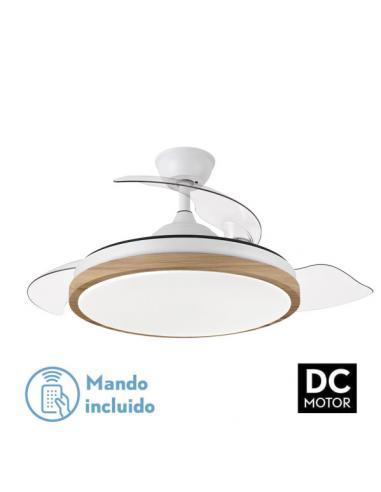Fan Dc Evros 72w 6120lm White/beech 3 peel-off 32/47x50/107d.3colors, remote+timer+memory