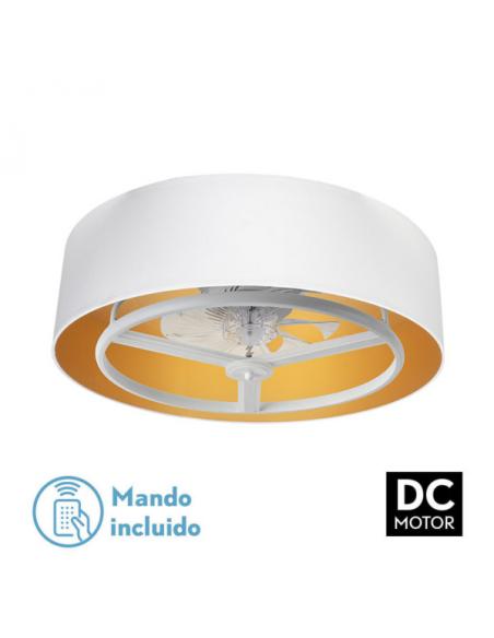 Fan Dc Anuska 60w White/gold 8 Blades 6 Speeds. 70d 5100lm 3col Remote, memory, reg. Intensity, timer