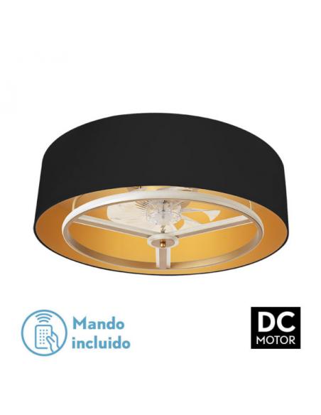 Fan Dc Anuska 60w Black/gold-gold 70d 8 Blades 6 Speed. 5100lm 3 Colors Remote, memory, Intensity Regulation, timer