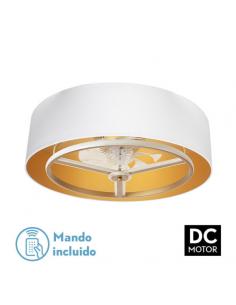 Fan Dc Anuska 60w White/gold-gold 70d 8 Blades 6 Speed. 5100lm 3 Colors Remote, memory, Intensity Regulation, timer