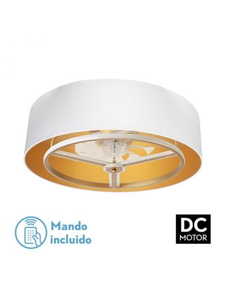 Fan Dc Anuska 60w White/gold-gold 70d 8 Blades 6 Speed. 5100lm 3 Colors Remote, memory, Intensity Regulation, timer
