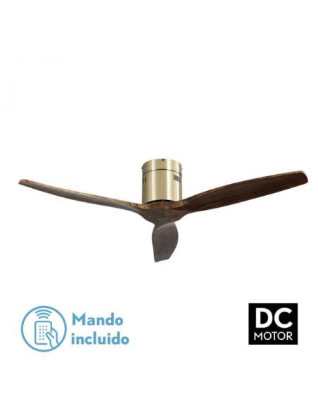 Fan Dc Leather Gable 3 Blades Oak 5 Speeds Without Remote And Timed Light.132d