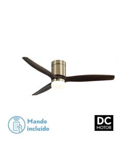 Fan 18w Dc Leather Gable 3 Blades Oak 5 Speeds W/Remote Timer 39x132 D