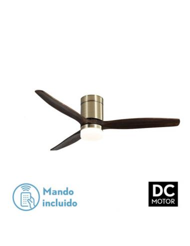 Fan 18w Dc Leather Gable 3 Blades Oak 5 Speeds W/Remote Timer 39x132 D
